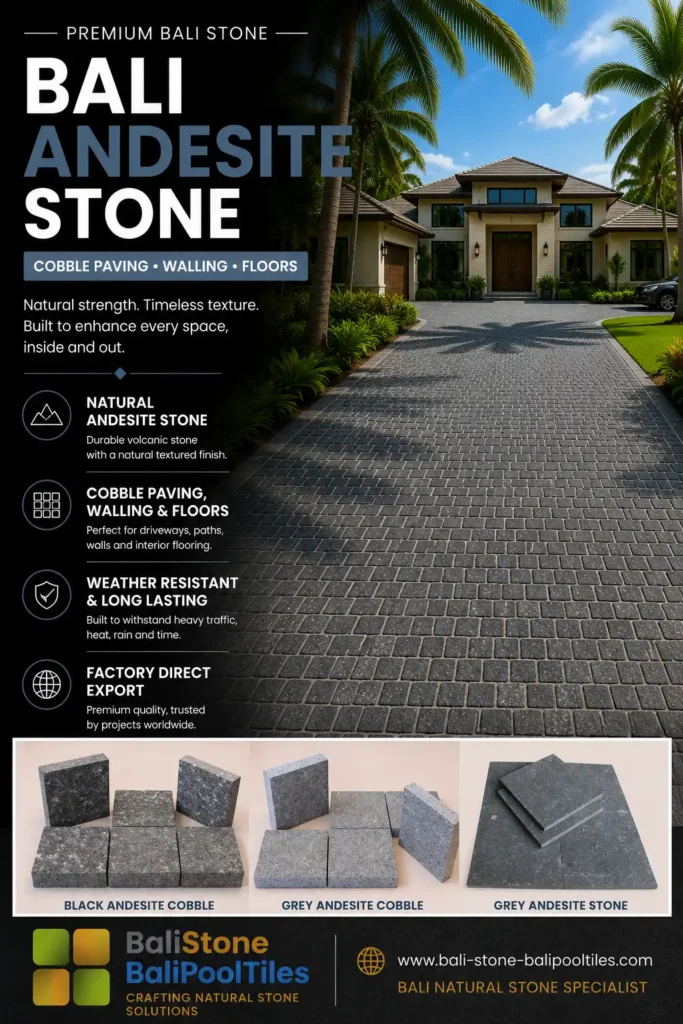 Bali Andesite Stone - Natural Stone for paving drivways,wall cladding,flooring Architecture Design