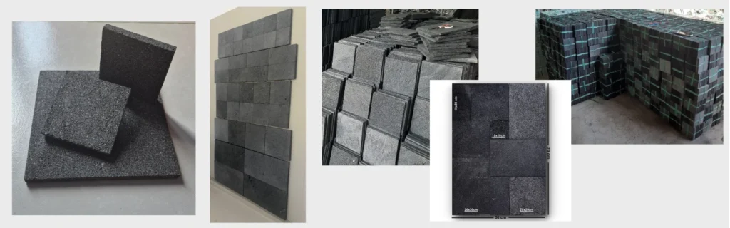 Bali Black Lava Stone Tiles - for swimming pools deep charcoal tones and rich volcanic texture