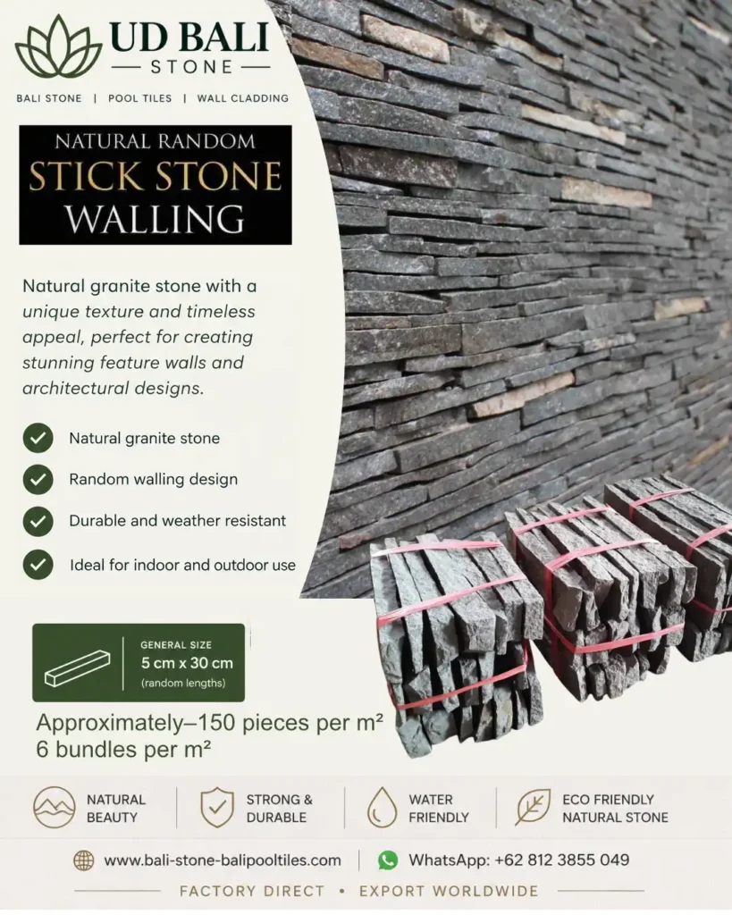 Bali Random Granite Bookleaf Stick Stone-Wall Cladding